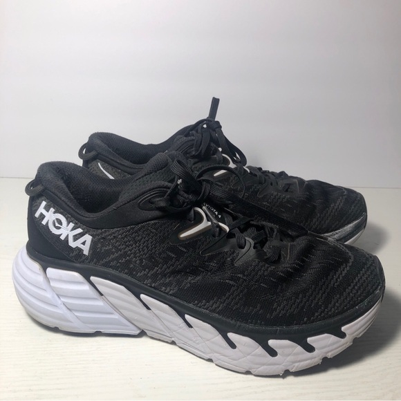 Hoka One One Shoes - Hoka One One Gaviota 4 Black White Athletic Running Shoes Women's  Size 9.5B